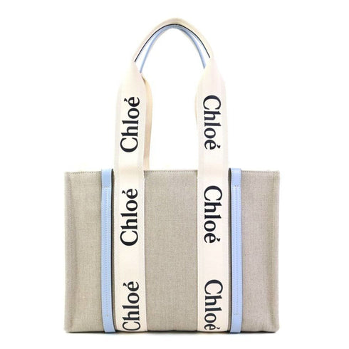 Woody Tote Canvas with Leather Medium