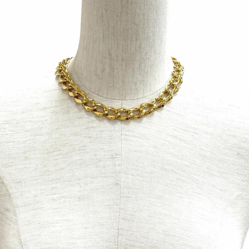 Vintage Chain Pendant Necklace Gold