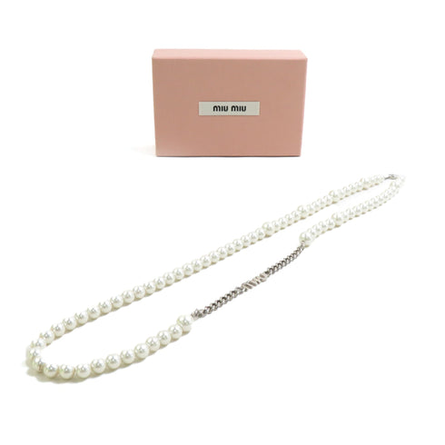 Pendant Necklace Artificial Pearl and Metal