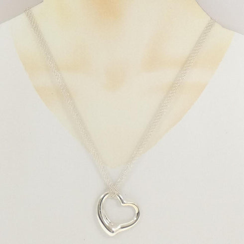Open Heart Pendant Necklace Sterling Silver 35.7mm