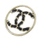 Brooch Black Leather and Gold