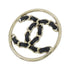 Brooch Black Leather and Gold