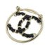 Brooch Black Leather and Gold