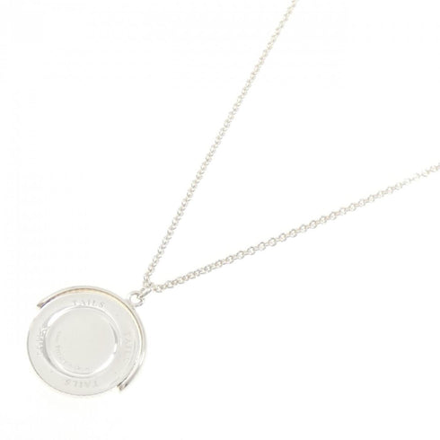Coin Edge Pendant Necklace Sterling Silver