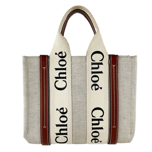 Woody Tote Canvas with Leather Small