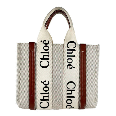 Woody Tote Canvas with Leather Small