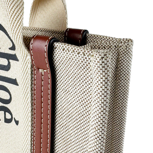 Woody Tote Canvas with Leather Small