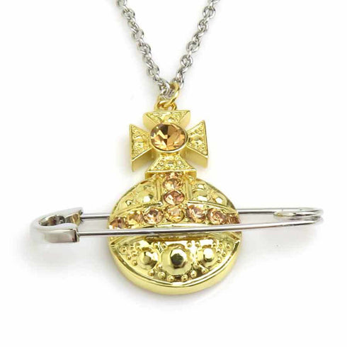 Pendant Necklace Gold and Silver Metal