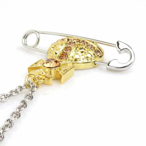 Pendant Necklace Gold and Silver Metal