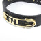 Necklace Leather Black and Gold