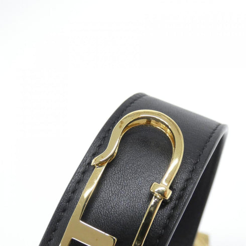Necklace Leather Black and Gold