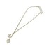 Pendant Necklace Gold and White Metal