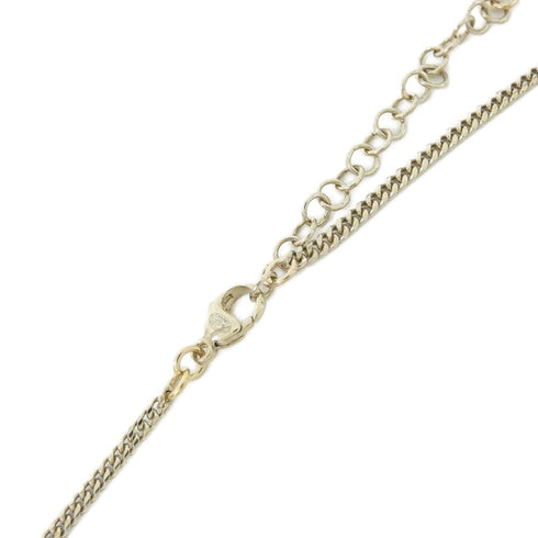 Pendant Necklace Gold and White Metal