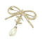 Brooch Metal Gold and White