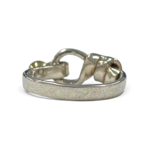 Hook Eye Ring 18K Yellow Gold and Sterling Silver
