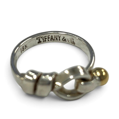 Hook Eye Ring 18K Yellow Gold and Sterling Silver