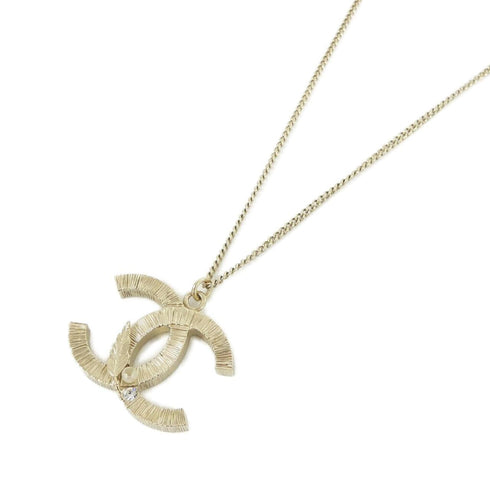 Necklace Metal Gold and White Pendant Necklace