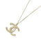 Necklace Metal Gold and White Pendant Necklace