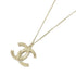 Necklace Metal Gold and White Pendant Necklace