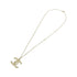 Necklace Metal Gold and White Pendant Necklace