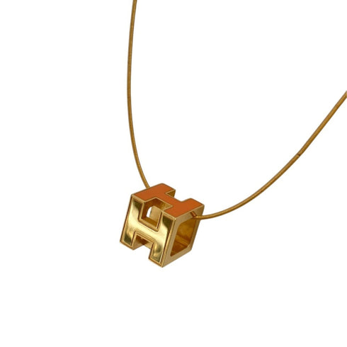 Cage d'H Pendant Necklace Gold Orange