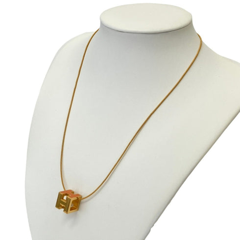 Cage d'H Pendant Necklace Gold Orange
