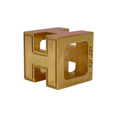 Cage d'H Pendant Necklace Gold Orange