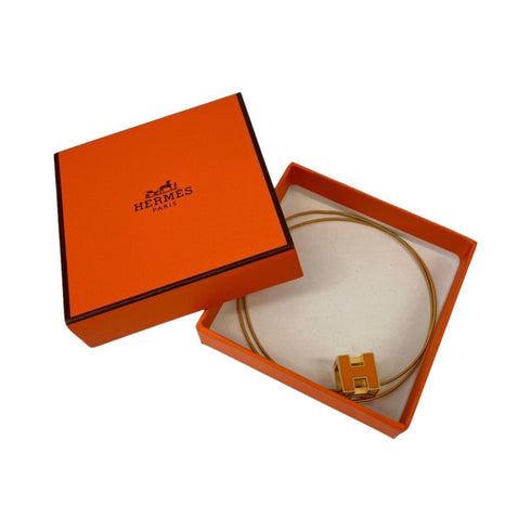 Cage d'H Pendant Necklace Gold Orange