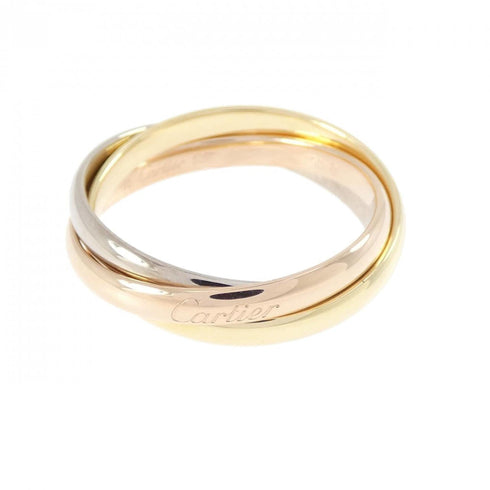 Vendome Louis Cartier Band Ring 18K Tricolor Gold