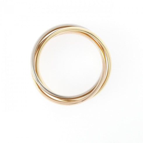 Vendome Louis Cartier Band Ring 18K Tricolor Gold