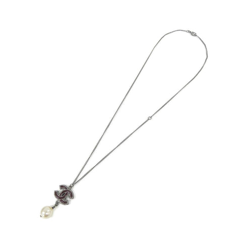 Pendant Necklace Bordeaux Silver White