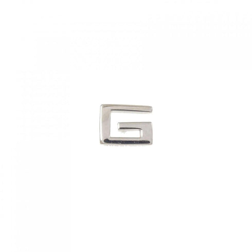 Single Earring Logo 18K White Gold