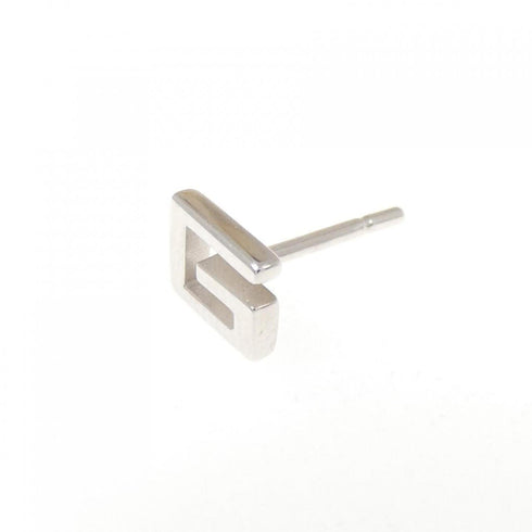 Single Earring Logo 18K White Gold