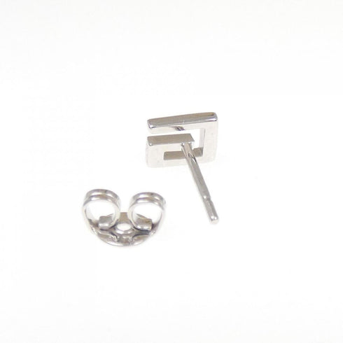 Single Earring Logo 18K White Gold
