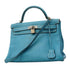 Kelly Handbag Blue Togo with Palladium Hardware 32