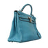 Kelly Handbag Blue Togo with Palladium Hardware 32