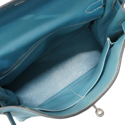 Kelly Handbag Blue Togo with Palladium Hardware 32