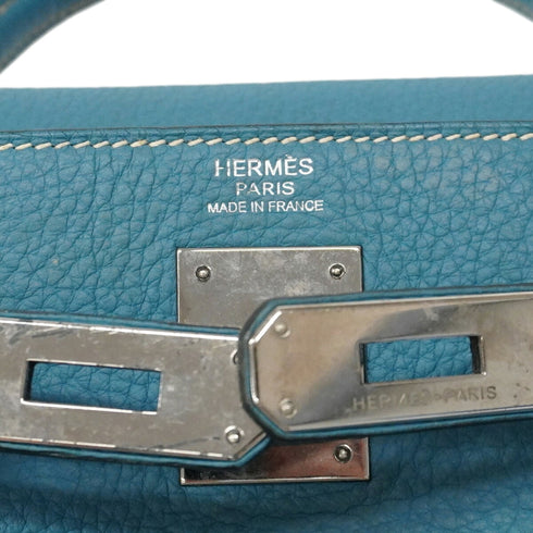 Kelly Handbag Blue Togo with Palladium Hardware 32