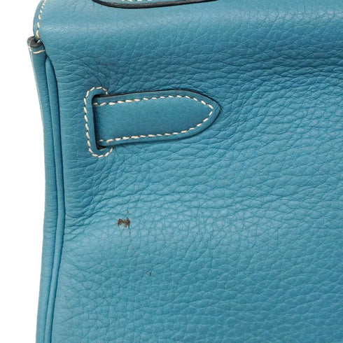 Kelly Handbag Blue Togo with Palladium Hardware 32