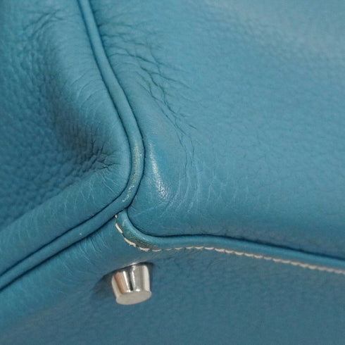 Kelly Handbag Blue Togo with Palladium Hardware 32