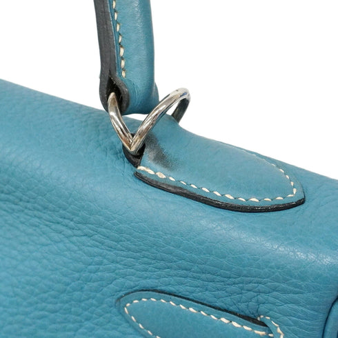 Kelly Handbag Blue Togo with Palladium Hardware 32