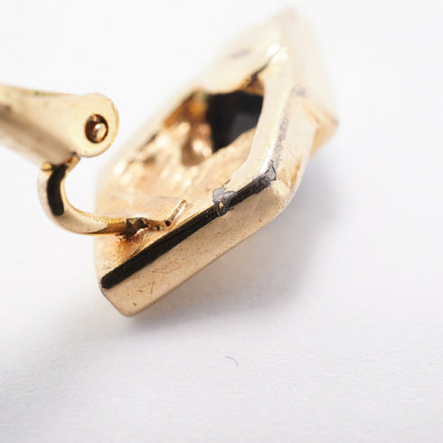Rhinestone Clip-On Earrings Gold and Rhinestone