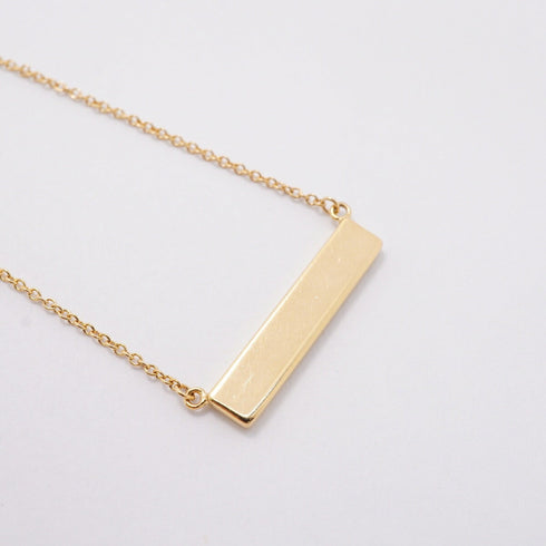 Notes Bar Pendant Necklace 18K Yellow Gold