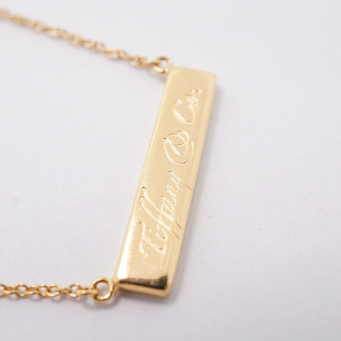 Notes Bar Pendant Necklace 18K Yellow Gold