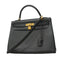 Kelly Handbag Black Epsom with Gold Hardware 32