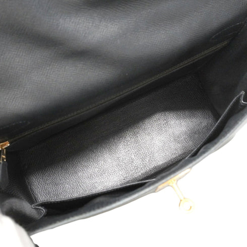 Kelly Handbag Black Epsom with Gold Hardware 32