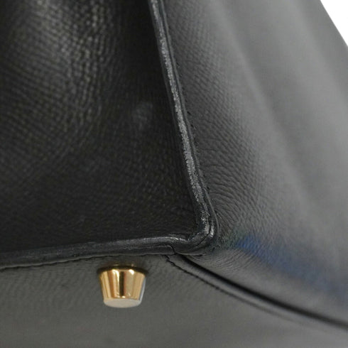 Kelly Handbag Black Epsom with Gold Hardware 32