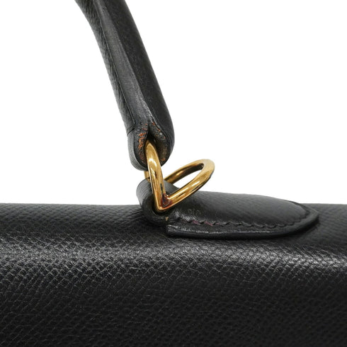 Kelly Handbag Black Epsom with Gold Hardware 32