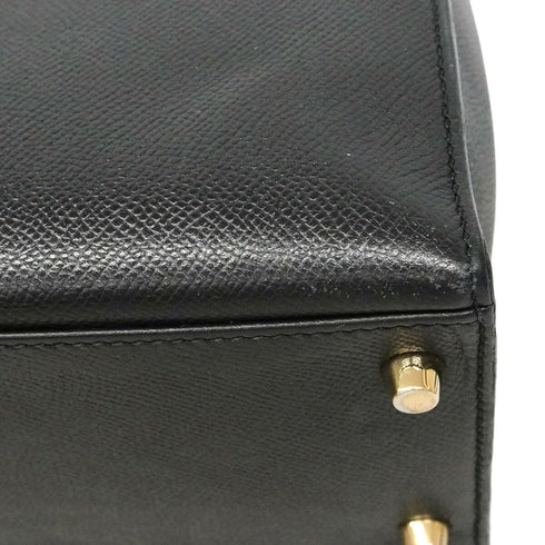 Kelly Handbag Black Epsom with Gold Hardware 32