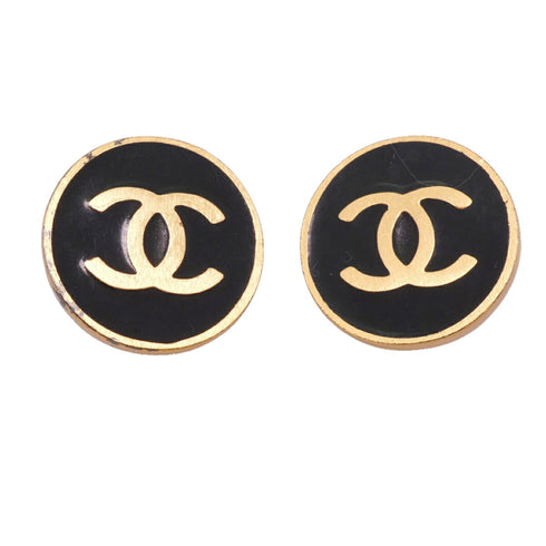 CC Logo Circle Clip-On Earrings Metal Gold-Tone Metal